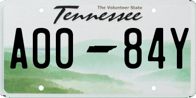 TN license plate A0084Y