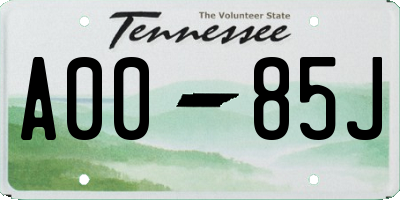 TN license plate A0085J