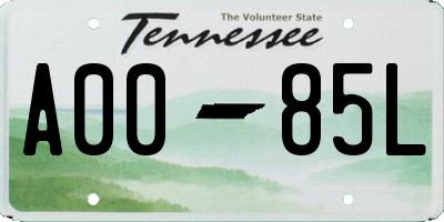 TN license plate A0085L