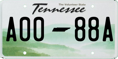 TN license plate A0088A