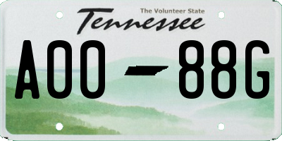 TN license plate A0088G
