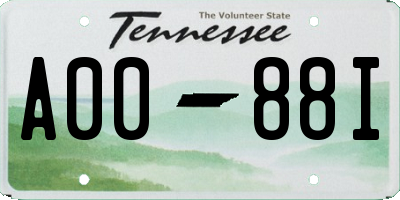 TN license plate A0088I