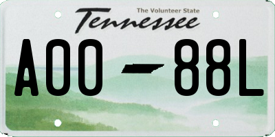 TN license plate A0088L