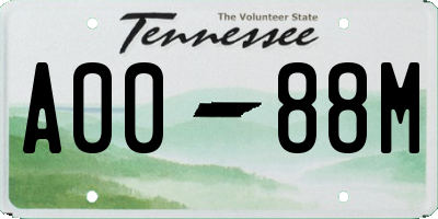 TN license plate A0088M