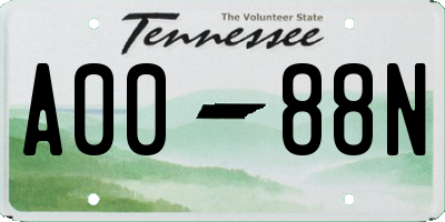 TN license plate A0088N