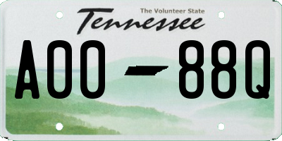 TN license plate A0088Q