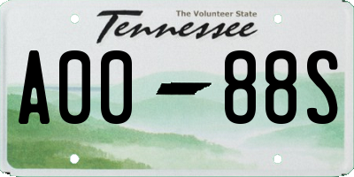TN license plate A0088S