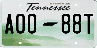 TN license plate A0088T