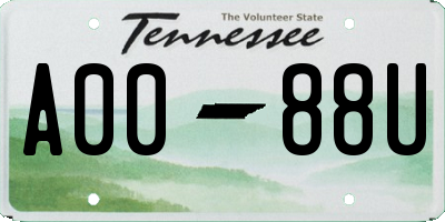 TN license plate A0088U