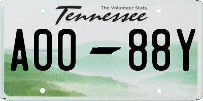 TN license plate A0088Y