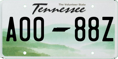 TN license plate A0088Z