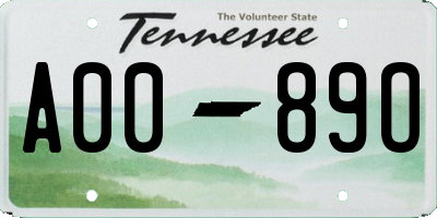 TN license plate A0089O