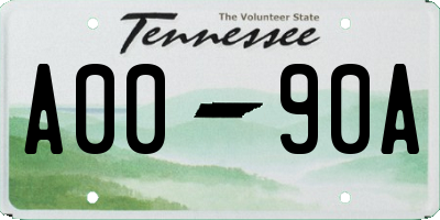 TN license plate A0090A