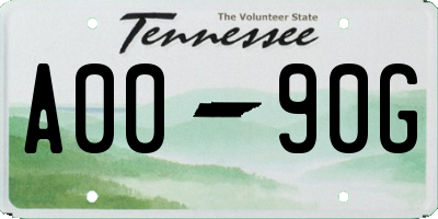 TN license plate A0090G