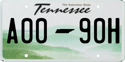 TN license plate A0090H