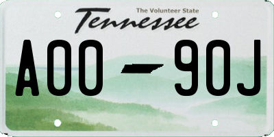 TN license plate A0090J