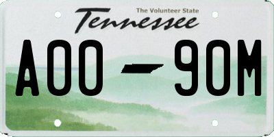 TN license plate A0090M