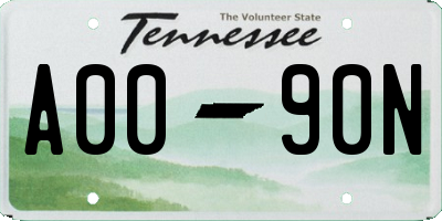 TN license plate A0090N