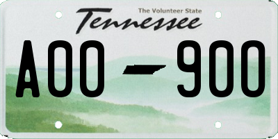 TN license plate A0090O