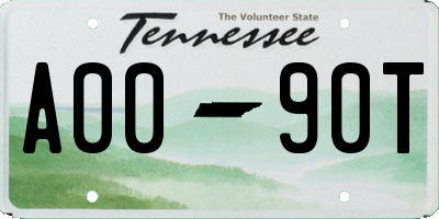 TN license plate A0090T