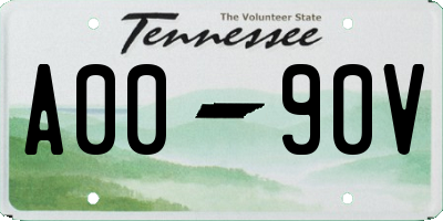 TN license plate A0090V