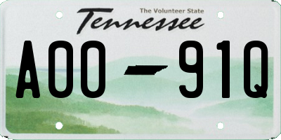 TN license plate A0091Q