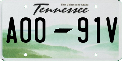 TN license plate A0091V