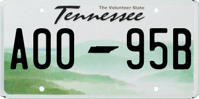 TN license plate A0095B