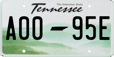 TN license plate A0095E