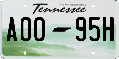 TN license plate A0095H