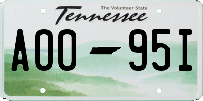 TN license plate A0095I