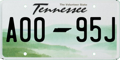 TN license plate A0095J