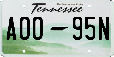 TN license plate A0095N