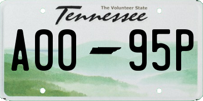 TN license plate A0095P