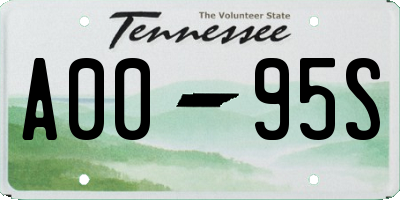 TN license plate A0095S