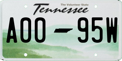 TN license plate A0095W