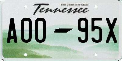 TN license plate A0095X