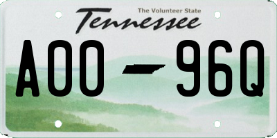 TN license plate A0096Q