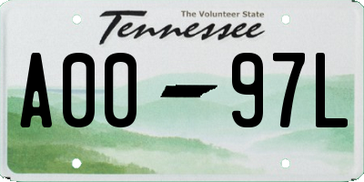 TN license plate A0097L