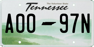 TN license plate A0097N