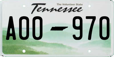 TN license plate A0097O