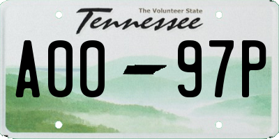 TN license plate A0097P