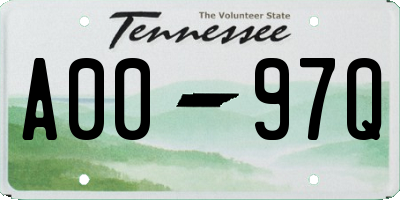 TN license plate A0097Q