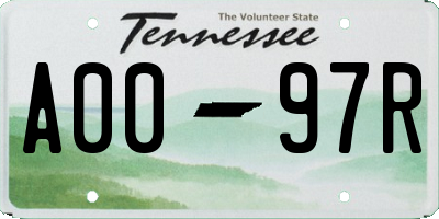 TN license plate A0097R