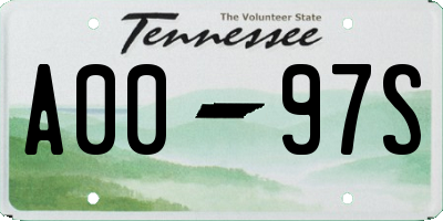 TN license plate A0097S