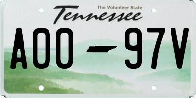 TN license plate A0097V