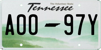 TN license plate A0097Y