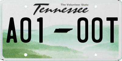 TN license plate A0100T