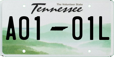 TN license plate A0101L