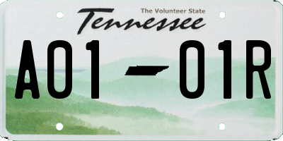 TN license plate A0101R